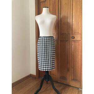 Talbots Black & White Houndstooth Heavy Pencil Skirt, Size 2P